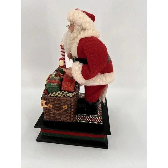 Santa Musical Scene Holiday Creations 1993 Toy Shop Bag Of Presents w/ Light 12” - Picture 7 of 10